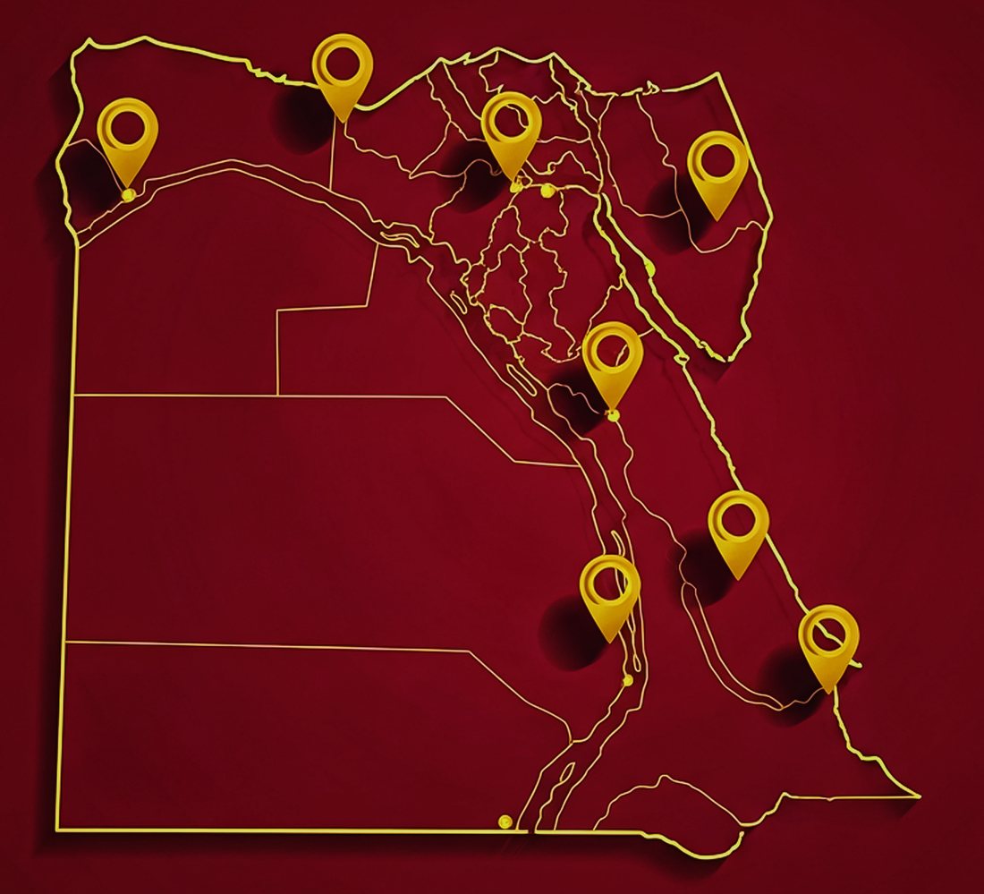 Map of Egypt marking F&B Global's expansion markets