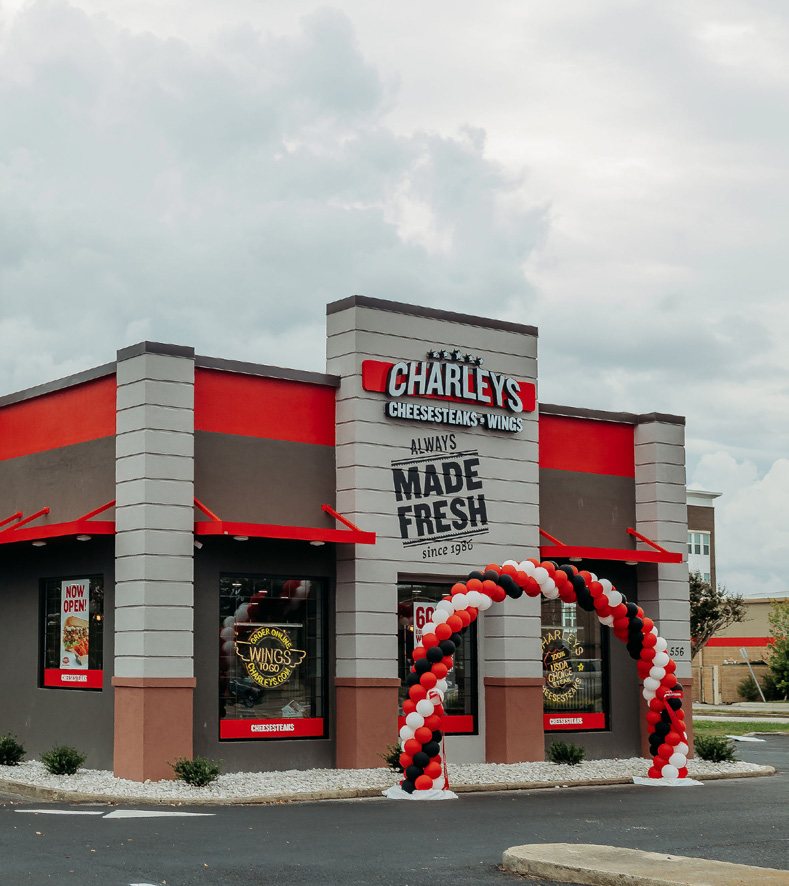 Charleys Philly Steaks storefront on opening day